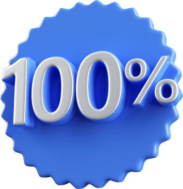 100 percent number blue 3d render
