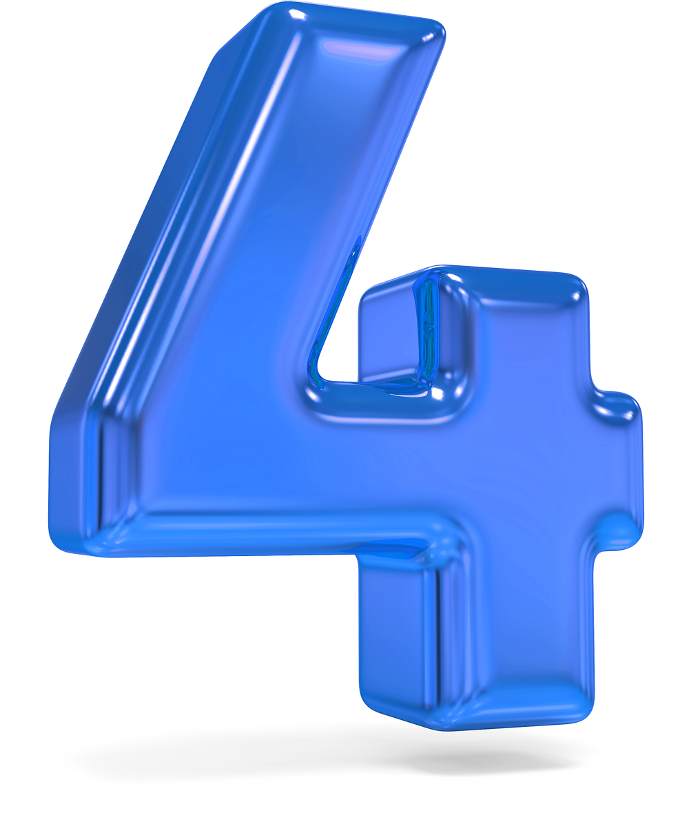 Number 4 blue
