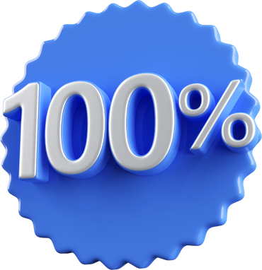 100 percent number blue 3d render