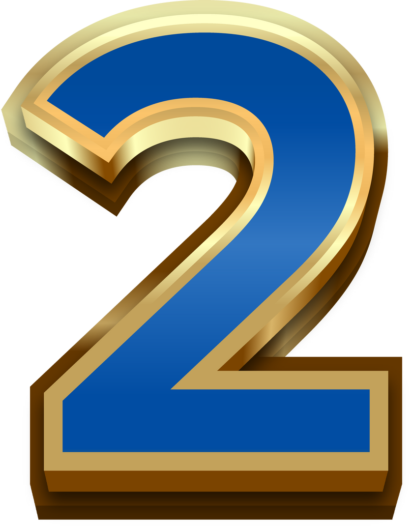 3D Blue Alphabet Number 2